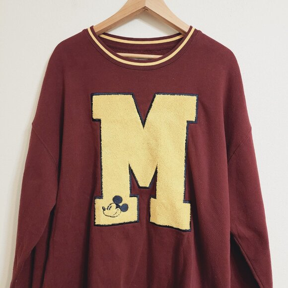 Disney Fashion Collection Sweatshirt Varsity Jersey Embroidered M Mickey Sz L - Picture 5 of 16